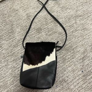 Animal print satchel bag